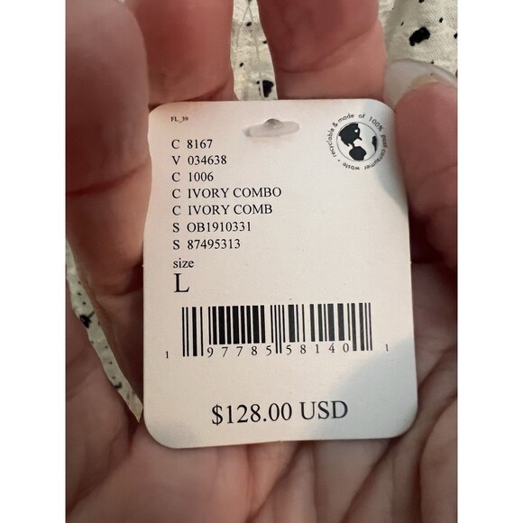 Free People Coming Home Romper Ivory Combo Size Large Jumpsuit - Picture 5 of 8